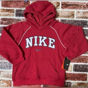 NWT Vintage Nike grey tag red spell out hoodie boys 7